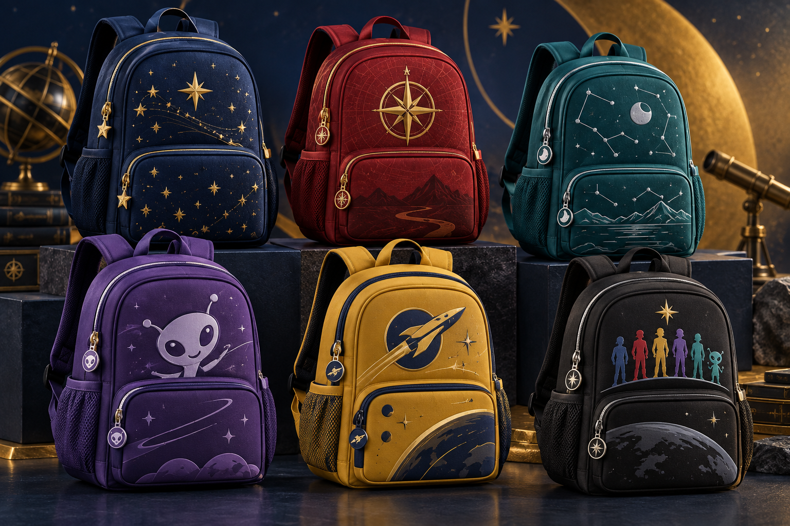Multicolour School Backpack